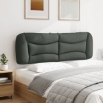 vidaXL Pernă pentru tăblie de pat, gri închis, 140 cm, material textil vidaXL Pernă pentru tăblie de pat, gri închis, 140 cm, material textil