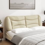 vidaXL Pernă pentru tăblie de pat, crem, 160 cm, material textil