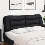 vidaXL Pernă pentru tăblie pat, Hvar, negru, 160 cm, piele artificială