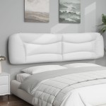 vidaXL Pernă pentru tăblie pat, alb, 200 cm, piele artificială vidaXL Pernă pentru tăblie pat, alb, 200 cm, piele artificială