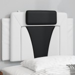 vidaXL Pernă pentru tăblie pat, alb și negru, 80 cm, piele artificială vidaXL Pernă pentru tăblie pat, alb și negru, 80 cm, piele artificială
