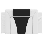 vidaXL Pernă pentru tăblie pat, alb și negru, 90 cm, piele artificială