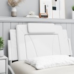 vidaXL Pernă pentru tăblie pat, alb, 100 cm, piele artificială