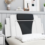 vidaXL Pernă pentru tăblie pat, alb și negru, 100cm, piele artificială