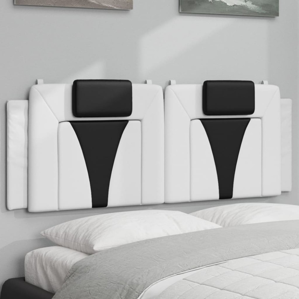 vidaXL Pernă pentru tăblie pat, alb și negru, 120cm, piele artificială