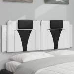 vidaXL Pernă pentru tăblie pat, alb și negru, 120cm, piele artificială