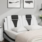 vidaXL Pernă pentru tăblie pat, alb și negru, 120cm, piele artificială