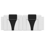 vidaXL Pernă pentru tăblie pat, alb și negru, 120cm, piele artificială
