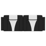 vidaXL Pernă pentru tăblie pat, Viana, negru și alb, 140cm, piele artificială