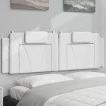 vidaXL Pernă pentru tăblie pat, alb, 160 cm, piele artificială