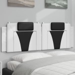 vidaXL Pernă pentru tăblie pat, alb și negru, 160cm, piele artificială