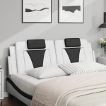 vidaXL Pernă pentru tăblie pat, alb și negru, 160cm, piele artificială