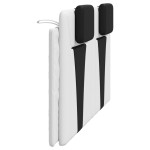 vidaXL Pernă pentru tăblie pat, alb și negru, 160cm, piele artificială