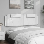 vidaXL Pernă pentru tăblie pat, alb, 180 cm, piele artificială vidaXL Pernă pentru tăblie pat, alb, 180 cm, piele artificială