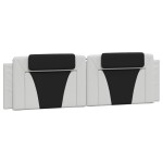 vidaXL Pernă pentru tăblie pat, alb și negru, 180cm, piele artificială vidaXL Pernă pentru tăblie pat, alb și negru, 180cm, piele artificială