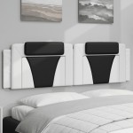 vidaXL Pernă pentru tăblie pat, alb și negru, 180cm, piele artificială vidaXL Pernă pentru tăblie pat, alb și negru, 180cm, piele artificială