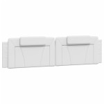 vidaXL Pernă pentru tăblie pat, alb, 200 cm, piele artificială vidaXL Pernă pentru tăblie pat, alb, 200 cm, piele artificială