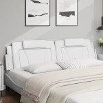 vidaXL Pernă pentru tăblie pat, alb, 200 cm, piele artificială vidaXL Pernă pentru tăblie pat, alb, 200 cm, piele artificială