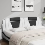 vidaXL Pernă pentru tăblie pat, alb și negru, 200cm, piele artificială vidaXL Pernă pentru tăblie pat, alb și negru, 200cm, piele artificială