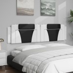 vidaXL Pernă pentru tăblie pat, alb și negru, 200cm, piele artificială vidaXL Pernă pentru tăblie pat, alb și negru, 200cm, piele artificială
