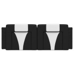 vidaXL Pernă pentru tăblie pat, Viana, negru și alb, 152cm, piele artificială