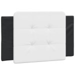 vidaXL Pernă pentru tăblie pat, alb și negru, 80 cm, piele artificială vidaXL Pernă pentru tăblie pat, alb și negru, 80 cm, piele artificială