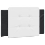 vidaXL Pernă pentru tăblie pat, alb și negru, 90 cm, piele artificială