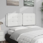 vidaXL Pernă pentru tăblie pat, alb, 140 cm, piele artificială