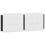 vidaXL Pernă pentru tăblie pat, alb și negru, 140cm, piele artificială