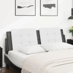 vidaXL Pernă pentru tăblie pat, alb și negru, 160cm, piele artificială vidaXL Pernă pentru tăblie pat, alb și negru, 160cm, piele artificială