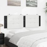 vidaXL Pernă pentru tăblie pat, alb și negru, 160cm, piele artificială vidaXL Pernă pentru tăblie pat, alb și negru, 160cm, piele artificială