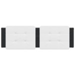 vidaXL Pernă pentru tăblie pat, alb și negru, 160cm, piele artificială vidaXL Pernă pentru tăblie pat, alb și negru, 160cm, piele artificială