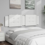vidaXL Pernă pentru tăblie pat, alb, 180 cm, piele artificială