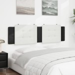 vidaXL Pernă pentru tăblie pat, alb și negru, 180cm, piele artificială vidaXL Pernă pentru tăblie pat, alb și negru, 180cm, piele artificială