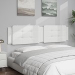 vidaXL Pernă pentru tăblie pat, alb, 200 cm, piele artificială