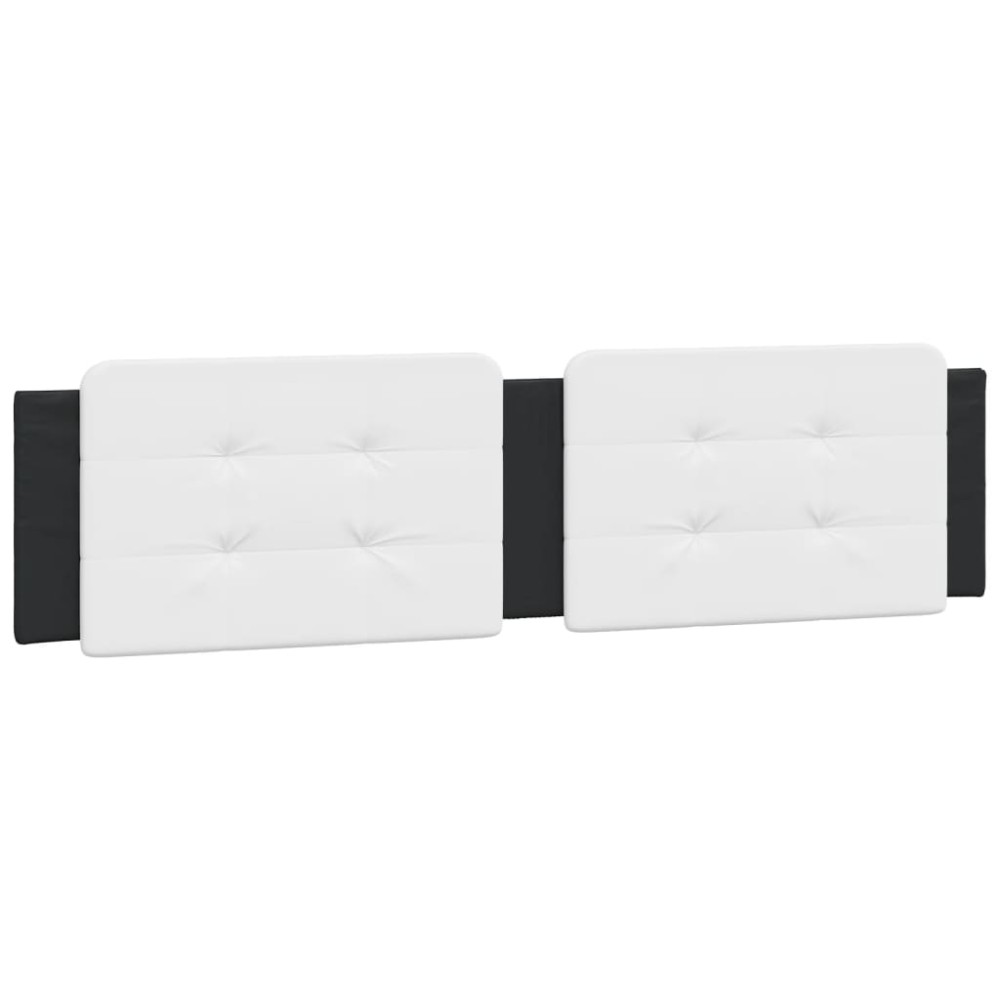 vidaXL Pernă pentru tăblie pat, alb și negru, 200cm, piele artificială