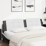 vidaXL Pernă pentru tăblie pat, alb și negru, 200cm, piele artificială vidaXL Pernă pentru tăblie pat, alb și negru, 200cm, piele artificială