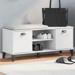 vidaXL Bancă de pantofi „VIKEN”, alb, 106x35x45 cm, lemn prelucrat vidaXL Bancă de pantofi „VIKEN”, alb, 106x35x45 cm, lemn prelucrat