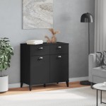 vidaXL Dulap „VIKEN”, negru, 80x40x80 cm, lemn prelucrat