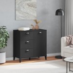 vidaXL Dulap „VIKEN”, negru, 80x40x80 cm, lemn prelucrat