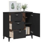 vidaXL Dulap „VIKEN”, negru, 80x40x80 cm, lemn prelucrat