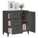 vidaXL Dulap „VIKEN”, gri antracit, 80x40x80 cm, lemn prelucrat vidaXL Dulap „VIKEN”, gri antracit, 80x40x80 cm, lemn prelucrat