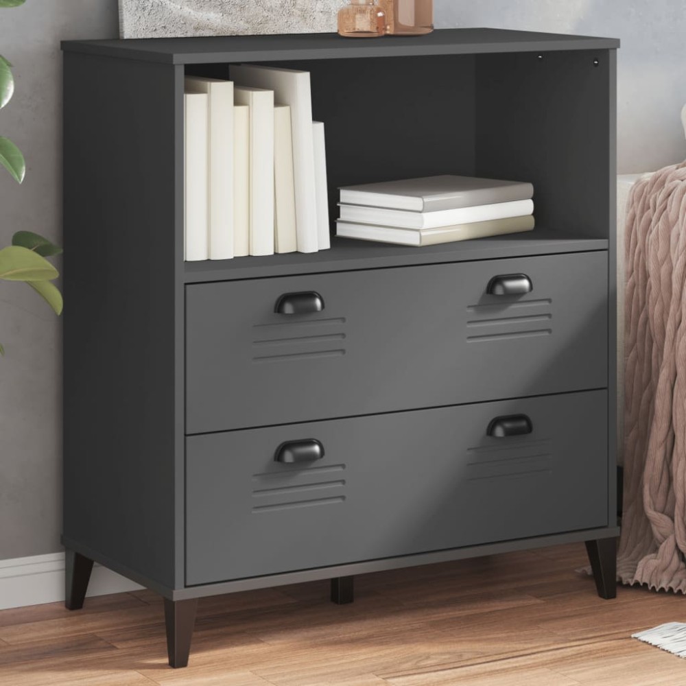 vidaXL Bibliotecă „VIKEN”, gri antracit, 80x40x90 cm, lemn prelucrat