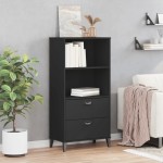 vidaXL Bibliotecă „VIKEN”, negru, 60x35x123 cm, lemn prelucrat vidaXL Bibliotecă „VIKEN”, negru, 60x35x123 cm, lemn prelucrat