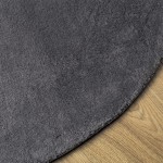 vidaXL Covor HUARTE, fir scurt, moale și lavabil, antracit, Ø 120 cm