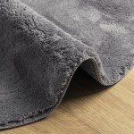 vidaXL Covor HUARTE, fir scurt, moale și lavabil, antracit, Ø 120 cm