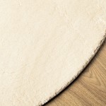 vidaXL Covor HUARTE, fir scurt, moale și lavabil, crem, Ø 80 cm