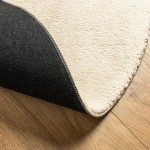 vidaXL Covor HUARTE, fir scurt, moale și lavabil, crem, Ø 80 cm