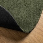 vidaXL Covor HUARTE, fir scurt, moale și lavabil, verde pădure Ø 80 cm