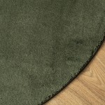 vidaXL Covor HUARTE, fir scurt, moale și lavabil, verde pădure Ø 200cm